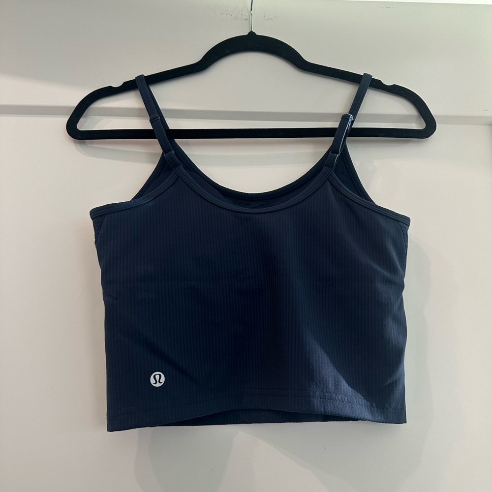 NWOT Lululemon Wunder Train U-Neck Strappy Ribbed Tank Top - Club Blue - Picture 2 of 4